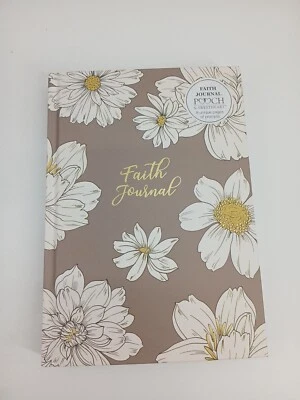 Pooch & Sweetheart Faith Writing Journal Flowers White Gold Foiling Embellishd - Image 1 of 4