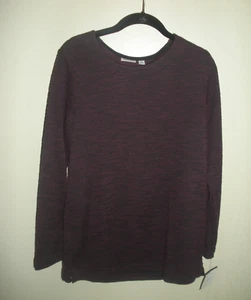 Vintage Croft & Barrow Damen Schwarz/Weinrot Top Gr. M Langarm - Bild 1 von 3