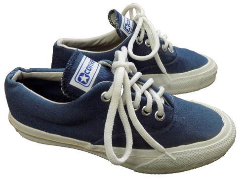 Sneakers vintage HTF Converse blu scuro taglia 3 made in USA bianco bordo "pneumatico" donna 5