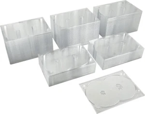 (100) DV2R52CL Clear 2-Disc Capacity Overlapping CD DVD Digipak Glue In Tray - Picture 1 of 3