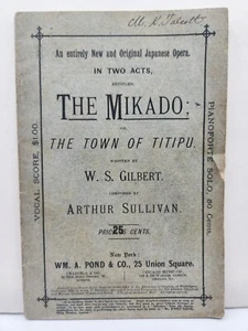 The Mikado - Gilbert & Sullivan 1st Edition Japanese Opera in Two Acts - Picture 1 of 5