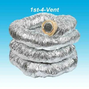 6" 150mm x 10mtr ISOLIERTER FLEXIBLER KANÄLE WÄRMERÜCKGEWINNUNG ABZIEHER LÜFTER SCHLAUCH - Bild 1 von 1