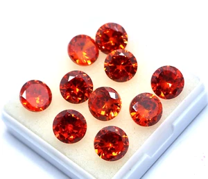 Lote de 20 piedras preciosas sueltas de circón naranja natural corte redondo de aproximadamente 9 mm con regalo - Imagen 1 de 7