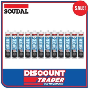 Soudal Bathroom & Kitchen Silicone White 300ml Box of 12 127783 - 128262x12 - Picture 1 of 3
