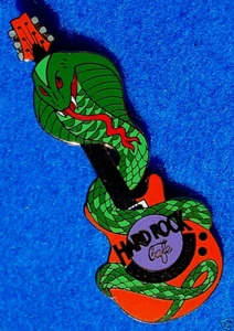 JOHANNESBURG SOUTH AFRICA PROTOTYPE *AP* COBRA SNAKE GUITAR Hard Rock Cafe PIN - Picture 1 of 1