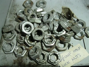 10 x 5/8" UNF Hex All Steel Extra Thin Lock Nuts - Vintage - Aircraft - Picture 1 of 4