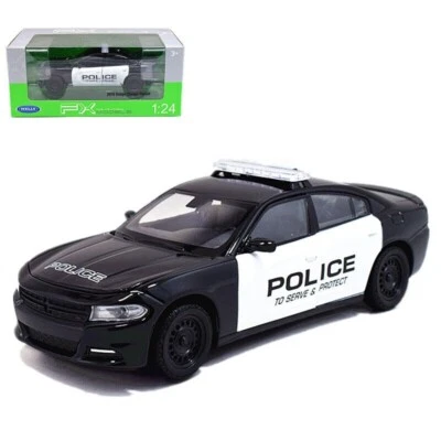 Welly NEX 1/24 2016 Dodge Charger Pursuit Police Interceptor Black/White Diecast - Image 1 of 2