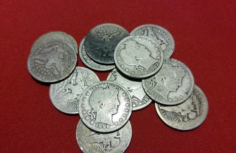 Barber Silver Quarter CULL Coins / 1892-1916 / 90% Silver / 1 COIN Antique Money Cover