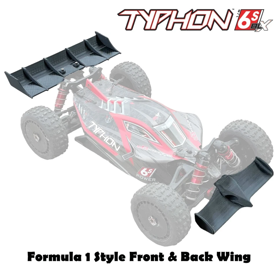 Parachoques delantero y trasero Formula F1 Aero Style para Arrma Typhon 6s BLX Foto 1 de 4