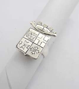 Marina Militare Italiana : Anello in Argento 925 con Stemma - Fregio - Simbolo - Picture 1 of 8