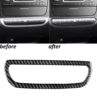 Asiento de consola de fibra de carbono real embellecedor de botón térmico para Benz Smart Fortwo 2011-15 Foto 1 de 4