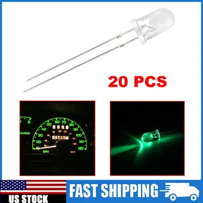20x 5mm Mini Green Bulbs Instrument Cluster Panel Gauge LED Light For GMC Chevy - Image 1 of 4