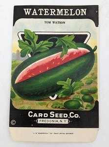 Vintage Watermelon Seed Packet - Card Seed Co Fredonia NY - Tom Watson NOS - Picture 1 of 4