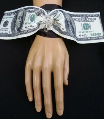 Dollar Bills Wedding Wrist Corsage,Prom, Homecoming, Military Ball, Boda,Quince - Image 1 of 4