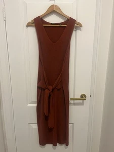 Country Road Women’s Tie Midi Knit In Rust. Size Medium - Picture 1 of 6