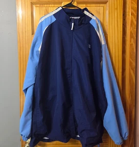 90's Wilson Track Jacket Mens 5X Full Zip Blue White Stripe Big & Tall - Picture 1 of 9