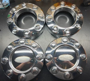 SET OF 4 OEM CHROME WHEEL CENTER CAPS 05-16 FORD F250 F350 SRW 4X4 SUPER DUTY - Picture 1 of 23