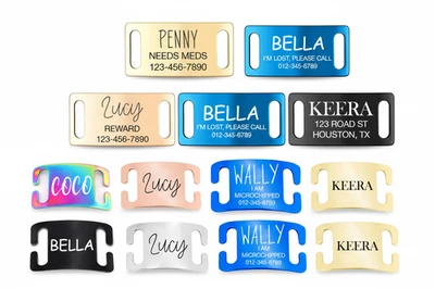 Custom Engraved Easy-On Slide On Dog Tag for Collars - Pet Tags Silent No-Jingle - Image 1 of 4