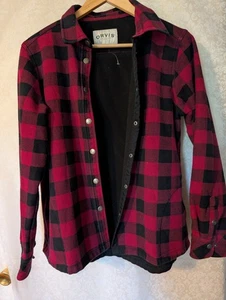 Orvis Womens Black Red Buffalo Plaid Jacket Large Fleece Lined Outdoors - Picture 1 of 15