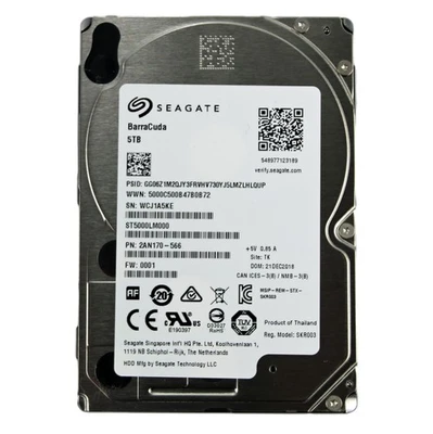 5TB Seagate BarraCuda ST5000LM000 2,5 " Disque Dur SATA-3 Intern 128MB Cache - Photo 1/2