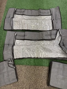 Confezione 5 Sacchetti Portaoggetti Sotto Letto Con Finestra Trasparente E Cerniera - Grigio Trapuntato Fa - Foto 1 di 2