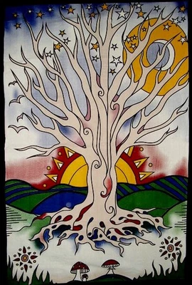 Twilight Tree of Life Cotton Wall Hanging 90" x 60" Single Multi Color - Image 1 of 2