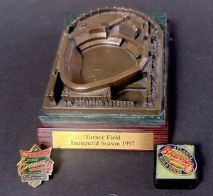 Lot 3-1996 WS Press Pin 1997 Braves Turner Field Inaugural Season Stadium 5.5x4" - Picture 1 of 5
