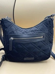 VERA BRADLEY Mini Vivian Crossbody Purse - Black Quilted - Picture 1 of 11