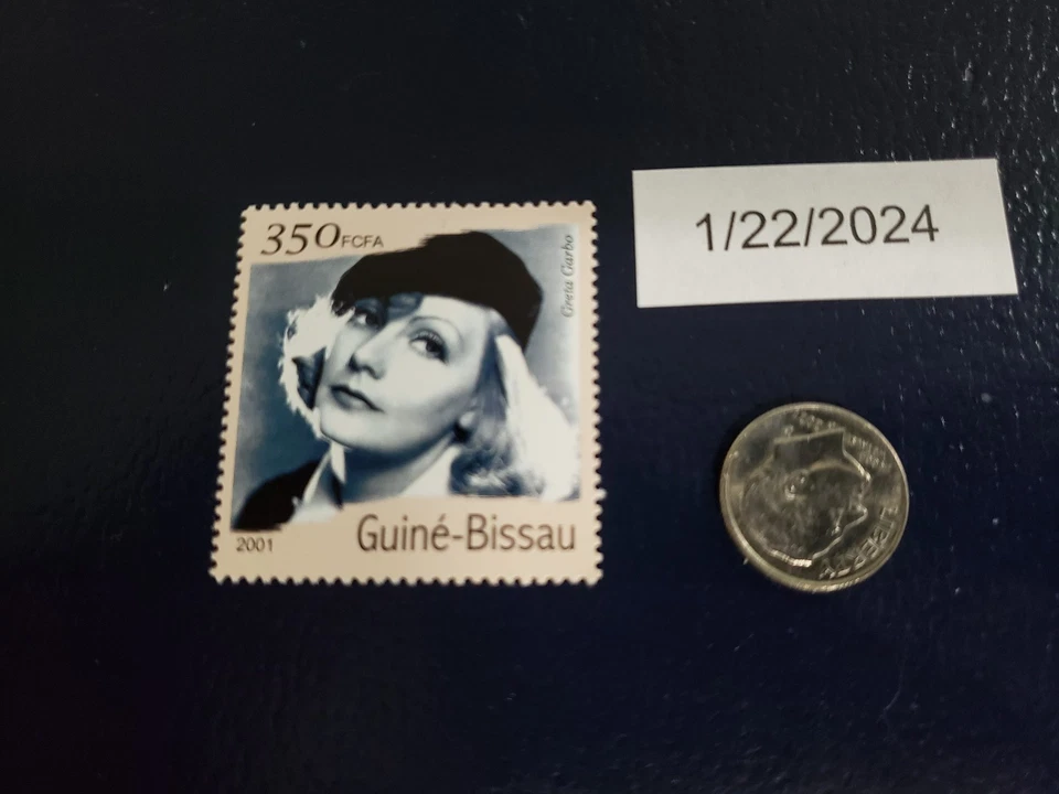 Estampilla de Greta Garbo actriz estadounidense 2001 Guine-Bissau Foto 1 de 1