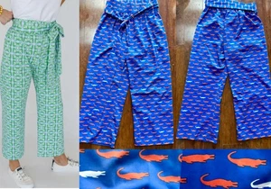 SAILOR SAILOR GAME DAY FLORIDA GATORS PANTALONI PULL ON CROPPED ARANCIONE/BLU Tg.L - Foto 1 di 8