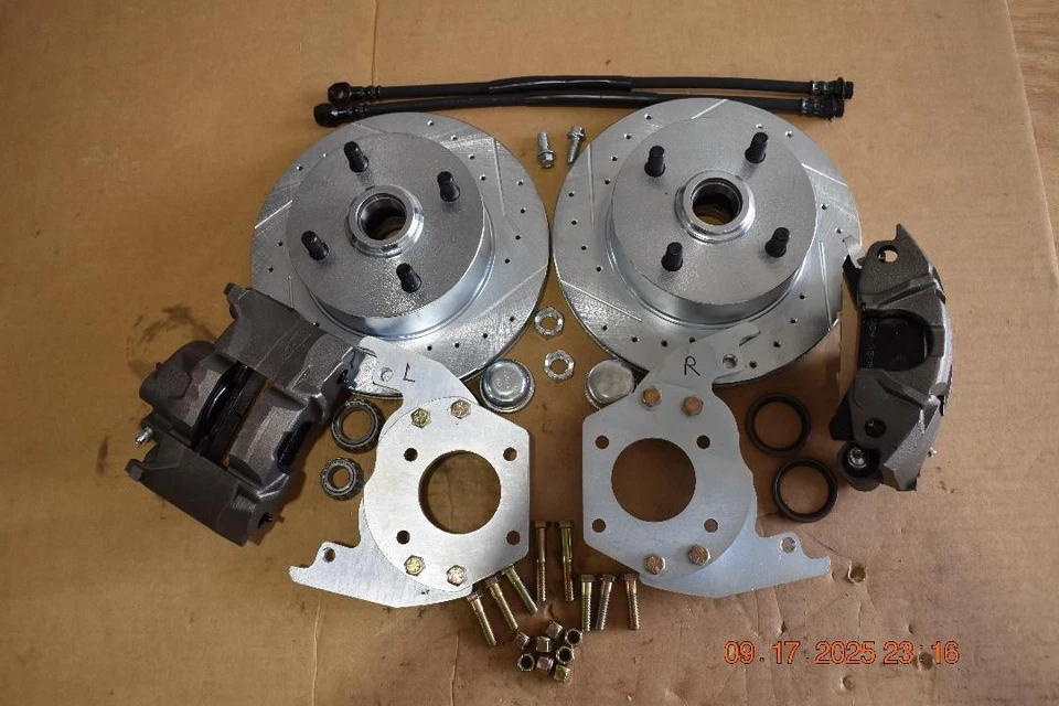 1960-1966 MERCURY COMET 4 LUG FRONT DISC BRAKE KIT   CROSS DRILL ROTORS  EASY - Imagem 1 de 4