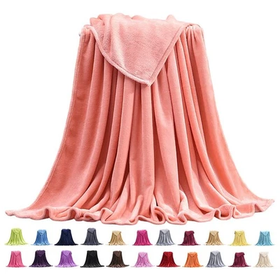Ultra Soft Coral Fleece Blanket Lightweight Cozy for Yoga Home Travel Use - image 1 of 4