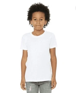 2 Pack Youth Large T-Shirt 100% Cotton Short Sleeved Jersey Craft Bella+Canvas - Picture 1 of 7