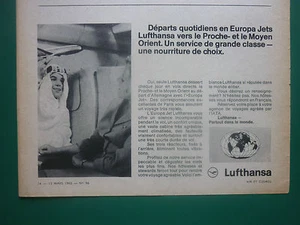 3/1965 PUB LUFTHANSA AIRLINE MOYEN ORIENT MIDDLE EAST ARABIA ORIGINAL FRENCH AD - Picture 1 of 1