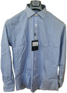 Paul&Shark sz 42/USA L/16.5 Shirts Long Sleeves Business Striped Shark Fit New - Picture 1 of 7