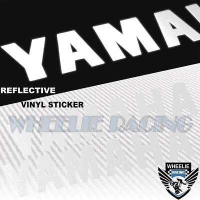 PAIR 5.5" FENDER FUEL TANK STICKER REFLECTIVE LOGO VINYL DECAL FOR YAMAHA WHITE - Image 1 of 3