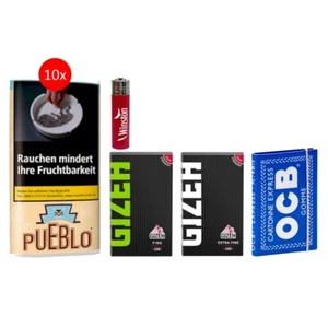Pueblo Beige 30g Drehtabak Set mit 3x Gizeh OCB nach Wahl 1 Feuerzeug - Bild 1 von 1
