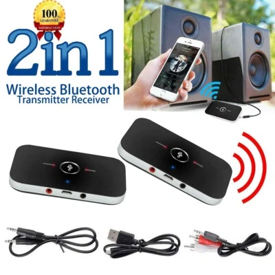 2 rechargeable Bluetooth transmitter receiver 2-in-1 wireless audio adapter 2024 - Image 1 of 4