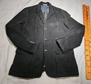 VTG J Crew Jacket Mens XLT Black Corduroy Sport Coat Cotton Preppy Blazer Top - Picture 1 of 13