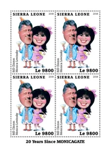 20 Years Clinton-Lewinsky Scandal MNH Stamps 2018 Sierra Leone M/S - Picture 1 of 1