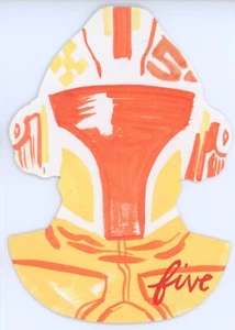 2011 Topps Star Wars Galaxy 6 Die-cut Artist Sketch Brian Mead Boba Fett 1/1 - Picture 1 of 3
