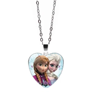 Collar Corazón Congelado Anna & Elsa + Colgante Niñas Damas Regalo Disney Frozen 2 - Imagen 1 de 3