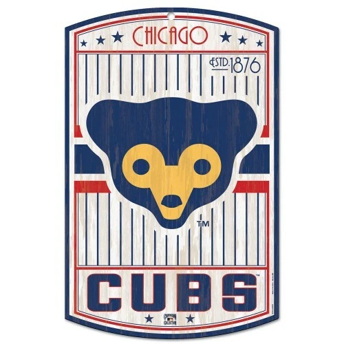 CHICAGO CUBS COOPERSTOWN HARDBOARD WOOD SIGN 11"X17" MLB LICENSE USA SELLER - Image 1 of 1