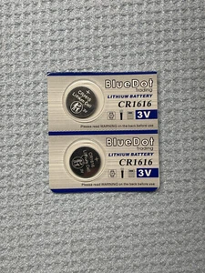 2 Pack ( CR1616 ) 1616 BLUEDOT Lithium 3v Battery USA Free SHIP FRESH 12 / 2028 - Picture 1 of 1