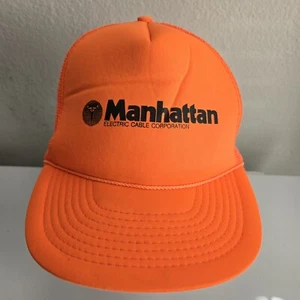 Vintage Manhattan Electric Cable Corporation Mütze Hunter orange Hi Vis Trucker - Bild 1 von 8