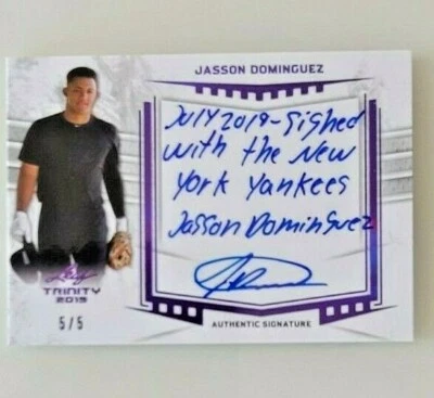 2019 Leaf Trinity Purple Spectrum #AJD1 Jasson Dominguez - Image 1 of 4