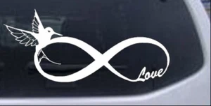 Hummingbird Love Infinity Car or Truck Window Laptop Decal Sticker 10X4.5 - Picture 1 of 33