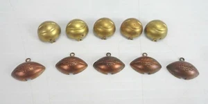 (Lot of 10) BRASS & BRONZE SPORTS CHARMS - Five each of Two different charms - Picture 1 of 12