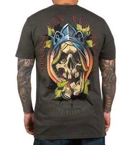 Sullen Clothing "KINGS FALL PREMIUM" Mens tee Art Collective tattoo Grey - Picture 1 of 4