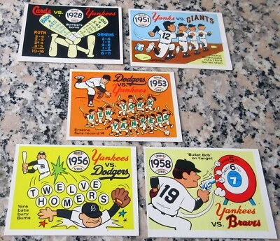 Lote de 5 cartas raras Fleer Laughlin de la Serie Mundial 1968 de los Yankees de Nueva York Foto 1 de 2